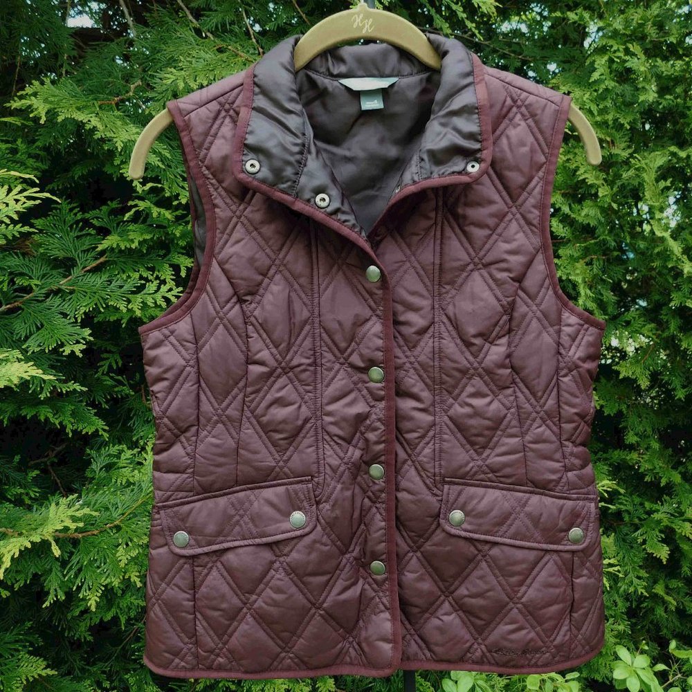 Eddie Bauer Chestnut Brown Quilted Insulated Vest (S)
